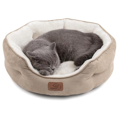 Bedsure - Cama Para Mascotas Para Perros Y Gatos Pequeños, Redonda, 50 Cm, Color Camel