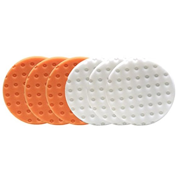 Almohadillas de espuma Lake Country 14 cm blanco y naranja, paquete de 6