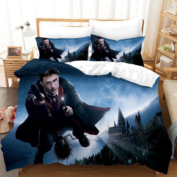 Harry Potter Fans Birthday Gift E Quilt Duvet Cover Set Children Double3-Piece Bedding Set