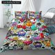 thumbnail image 1 of x1200 Bed SheetsBedding Set for Baby Kids Child Cartoon Graffiti Crib Duvet Cover Pillowcase /Polyester Quilt Cover Full 3-Piece Bedding Set (1 Duvet Cover + 2 Pillow Shams) nj1200, 1 of 5