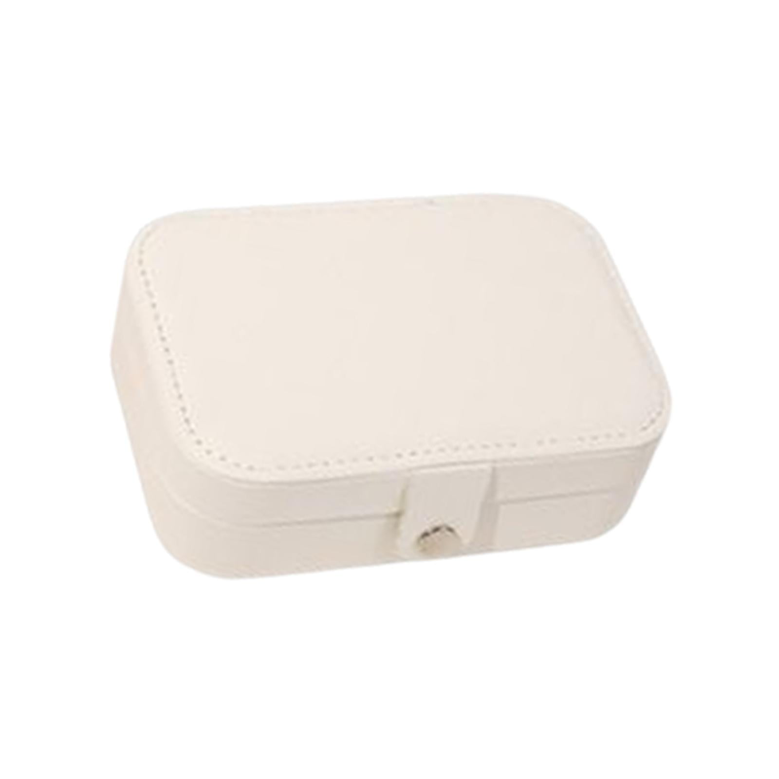 Magideal - Caja De Almacenamiento De Joyería De Cuero Pu, Regalos Para Mujeres Y Niñas, Organizador , Estuche De Viaje Para Collares, Pulseras, Gemelos , White Blanco