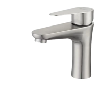 Crusec - Grifo De Baño Mezclador Una Sola Manija Acero Inoxidable