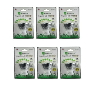 Green E - Ampolleta Led 5W Gu10 Cálida / X6 Unidades