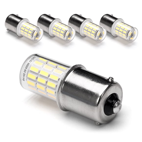 Bombilla LED Ziomitus 12 V BA15S 6000 K, luz blanca diurna, paquete de 5