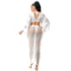 thumbnail image 5 of Conjunto De Blusa De Manga Larga Con Cuello En V Y Falda Con Cintura Elástica Larga Desgastada Blanco (para Mujer), 5 of 5