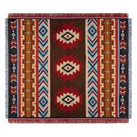 Magideal - Manta De Tiro Bohemio Manta De Picnic / Regalos Lavables Borla De Punto Tejido Vintage Decoración Tapiz Área Alfombra / Para Cama Silla Sofá Cubierta Rojo Marrón