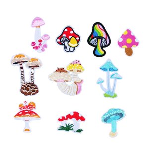 Bothyi - 10X Parches Para Planchar Calcomanías Que Imprimen Parches De Hongos Para Coser Familias De Bolsos