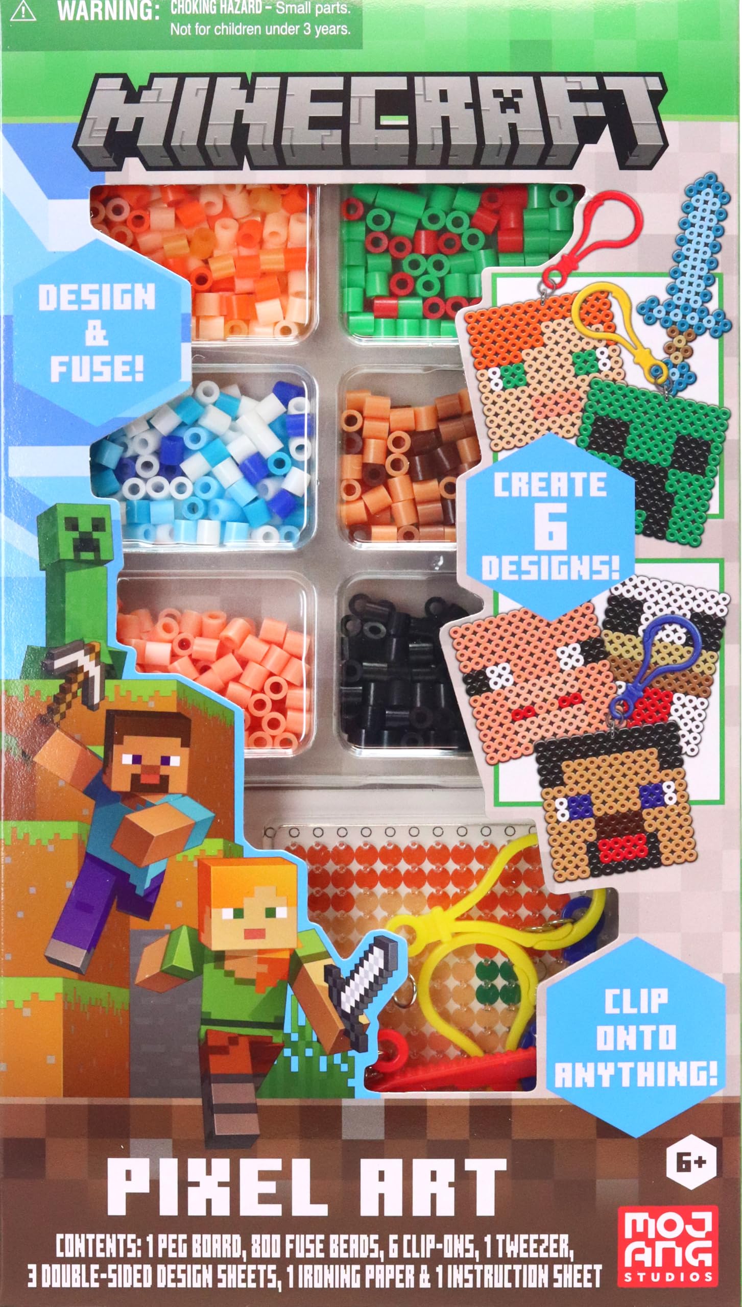 Set Pixel Art Tara Toys Minecraft Con 800 Cuentas Para Niños