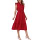 thumbnail image 4 of INSPIRE CHIC Vestido de Lunares para Mujer de Verano con Mangas Volantes y Lazo en el Cuello en V Casual para la Playa Vacaciones Vestidos Midi XS Rojo, 4 of 6