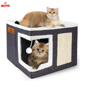 Koba - Casa Iglu Para Gatos Cama Michis Plegable Con Cojin Pompon