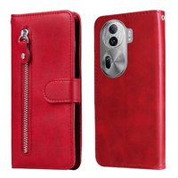Gangxun - Funda Con Cremallera Para Oppo Reno 11 Pro 5G, Carcasa Cartera De Cuero Pu Con Soporte Y Tarjetero