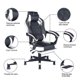 thumbnail image 5 of Silla Gamer Reclinable 150° con Reposapiés Blanco Negro, 5 of 6