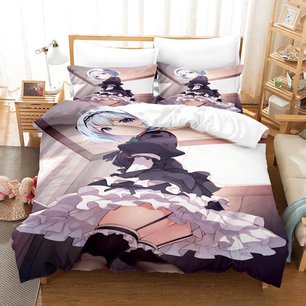 Kawaii Anime The Ryuo's Work Is Never Done Bedding Set Single Twin Full Size Bed Set Adult Kid Bedroom Duvetcover Set Bed Sheets
