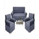 thumbnail image 2 of Juego De Fundas De Sofa 3+1+1 Con Diseño En Forma De Hoja Con Velo 3 1 1 Color Gris, 2 of 4