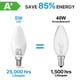 thumbnail image 4 of Bombillas LED tipo candelabro ORALUCE E12, 5 W, 5000 K, 450 lm, paquete de 6, 4 of 9