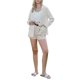thumbnail image 2 of INSPIRE CHIC Blazer Casual para Mujer de Lino con Cuello de Solapa Manga Larga Chaqueta Ligera de Negocios Casual M Albaricoque, 2 of 5