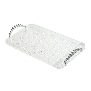 Magideal - Bandeja Rectangular Para Servir Plato De Fruta, Organizador De Encimera De Maquillaje, Bandeja De Almacenamiento De Joyas Para El Hogar, Sala De Estar Claro