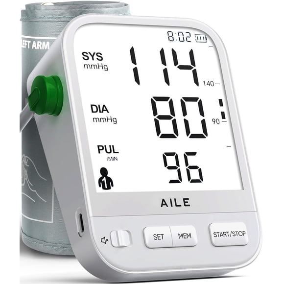 Monitor de presión arterial AILE para uso en casa con pantalla LCD grande