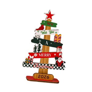Magideal - Árbol De Navidad De Madera, Pequeño Árbol De Navidad Artesanal, Placa Navideña Versátil, Adorno De Escritorio Para Estantería De Oficina, Festival. Estilo D