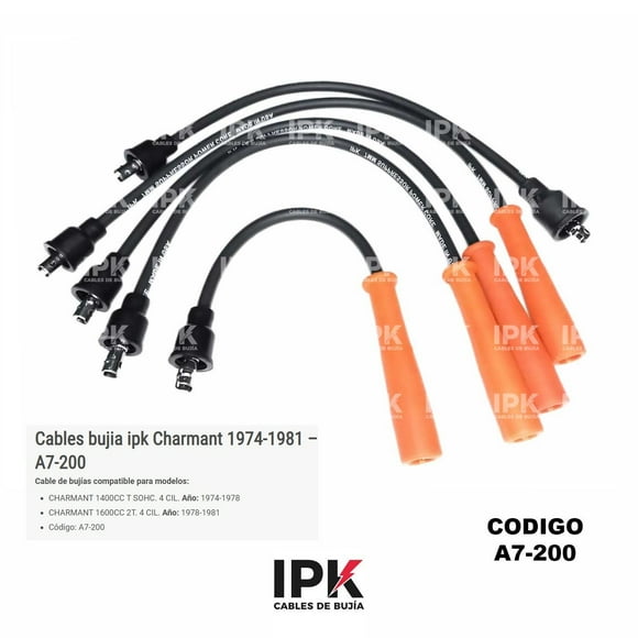 Cables De Bujía Daihatsu Charmant 1400 T Sohc 1974-1978 Chatmant 1600 2t 1978-1981