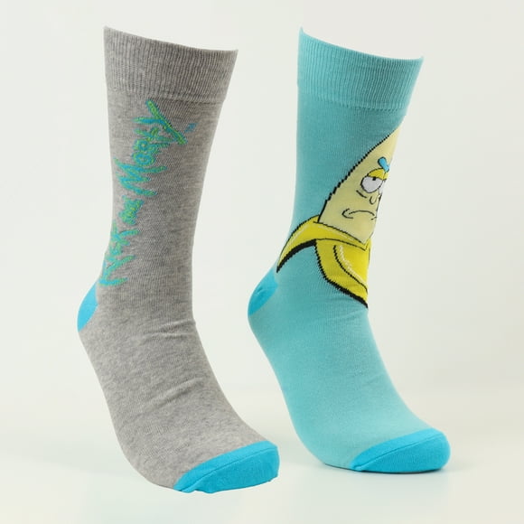 Bipack Calcetín Hombre Celeste Banana Rick and Morty