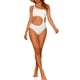 thumbnail image 2 of INSPIRE CHIC Traje de baño de una pieza para mujer con un solo hombro, corte asimétrico en la cintura, tejido acanalado, traje de baño monokini, talla extra pequeña, blanco, 2 of 5