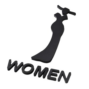 Magideal - Letrero De Baño, Letrero Para Puerta De Baño, Tablero Universal Con Cinta Autoadhesiva, Letrero De Baño, Placa Decorativa De Baño Para Lugares Público Mujer S