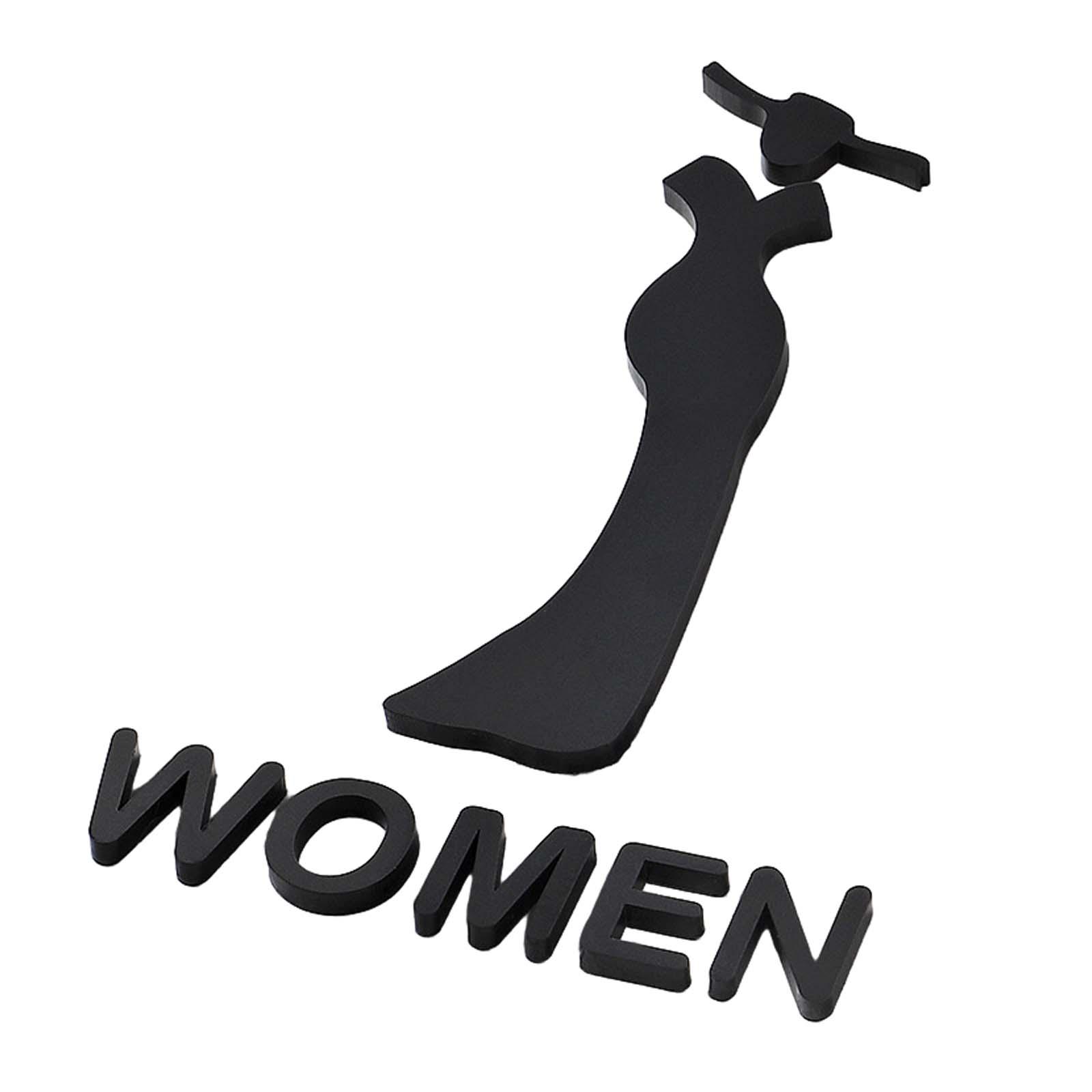 Magideal - Letrero De Baño, Letrero Para Puerta De Baño, Tablero Universal Con Cinta Autoadhesiva, Letrero De Baño, Placa Decorativa De Baño Para Lugares Público Mujer S