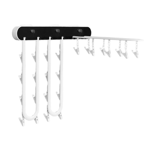 Colgador de Ropa Interior de 24 Clavijas, Estante de Secado Colgante, Organizador de Armario, Estantes de Secado Multifuncionales para Cinturones, Cor Blanco negro