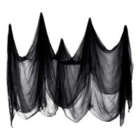 Bothyi - Tela Espeluznante De Halloween, Gasa Aterradora De 84,65 Pulgadas X 177,17 Pulgadas Para Decoración De Puertas De Pared, Color Negro