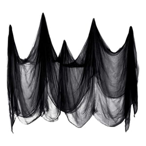 Bothyi - Tela Espeluznante De Halloween, Gasa Aterradora De 84,65 Pulgadas X 177,17 Pulgadas Para Decoración De Puertas De Pared, Color Negro