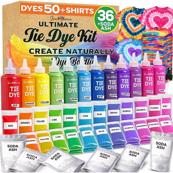 Kit Tie Dye JimGloria TD36 36 Polvos 12 Botellas Soda Ash
