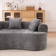 thumbnail image 2 of Crescent-shaped sofa, modern low-back design with deep cushions, featuring a self-inflating foam-filled three-seater sofa that requires no assembly.(Gray chenille fabric), 2 of 3