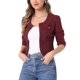 thumbnail image 4 of INSPIRE CHIC Chaquetas de Jean de Mezclilla Recortadas sin Cuello de Manga 3/4 para Mujer Fucsia 3XL, 4 of 6