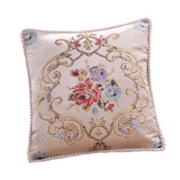 Magideal - Funda De Almohada Bordada, Funda De Almohada Decorativa Europea De Lujo, Funda De Cojín Decorativa Para Decoración De Habitación, Cama, Sillas Y Coche Beige