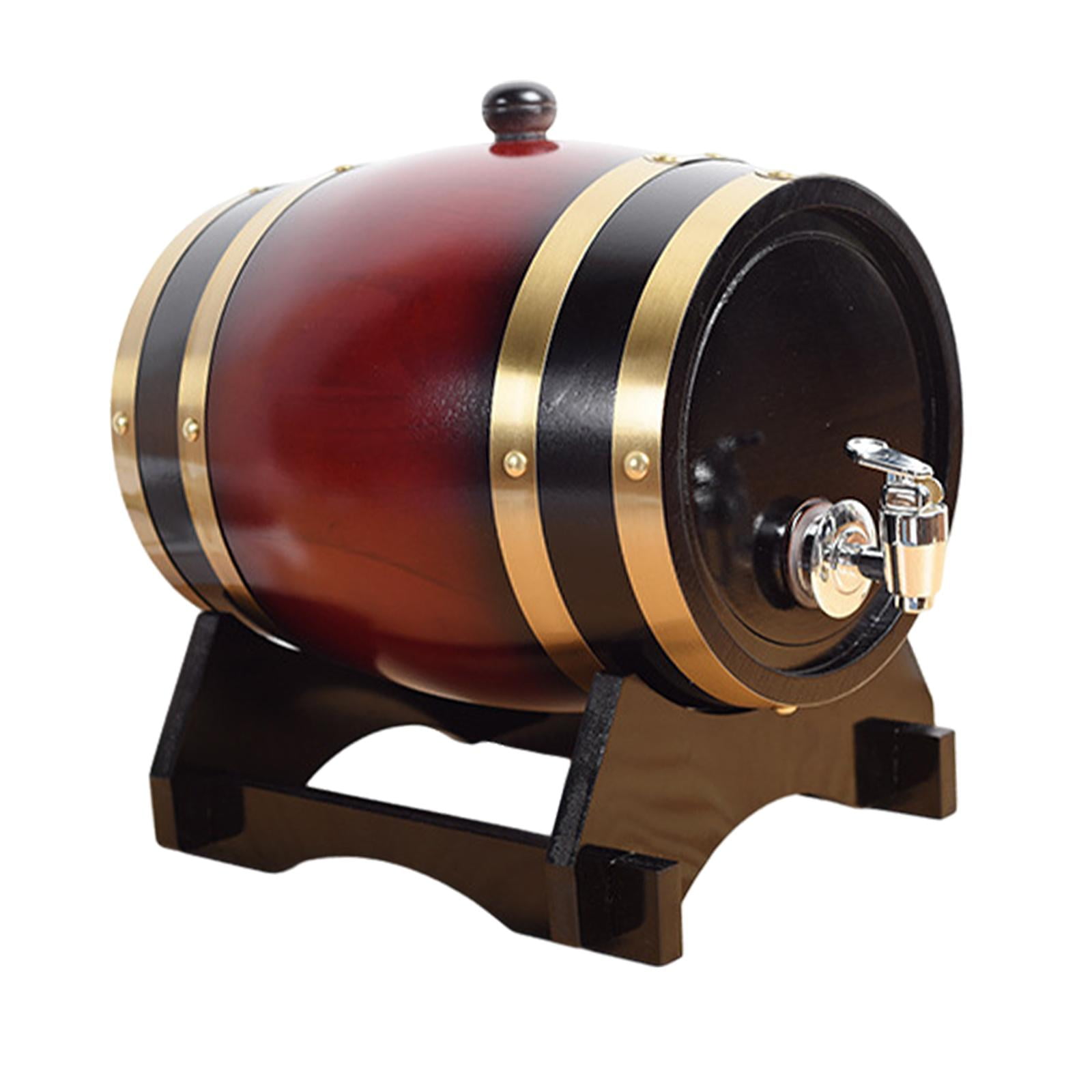 Bothyi - Barril De Envejecimiento De Madera Con Espiga, Barril De Madera Para Vino De Regalo, Para Mesa De Vino, 3l, Rojo Vino