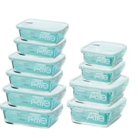 Set 10 Contenedores Hermeticos Alimentos De Vidrio Allegra