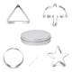 thumbnail image 1 of Herramientas para hacer dulces, cortadores de galletas de acero inoxidable, moldes para galletas, juego de juego de azúcar, moldes redondos con forma de paraguas, triángulos y estrellas para hornear p, 1 of 5