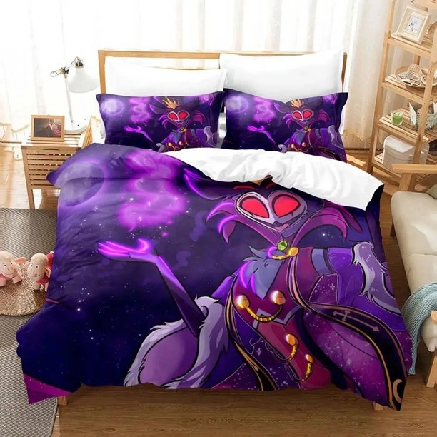 Helluva Boss Striker Bedding Set Cartoon Bedding 2/3pcs Sets Duvet Cover Anime Bedroom Bedclothes Pillowcases Bed Sheets