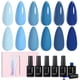 thumbnail image 1 of Set de esmaltes en gel Beetles Blue, 6 colores, claro, bebé, azul marino oscuro, 1 of 8