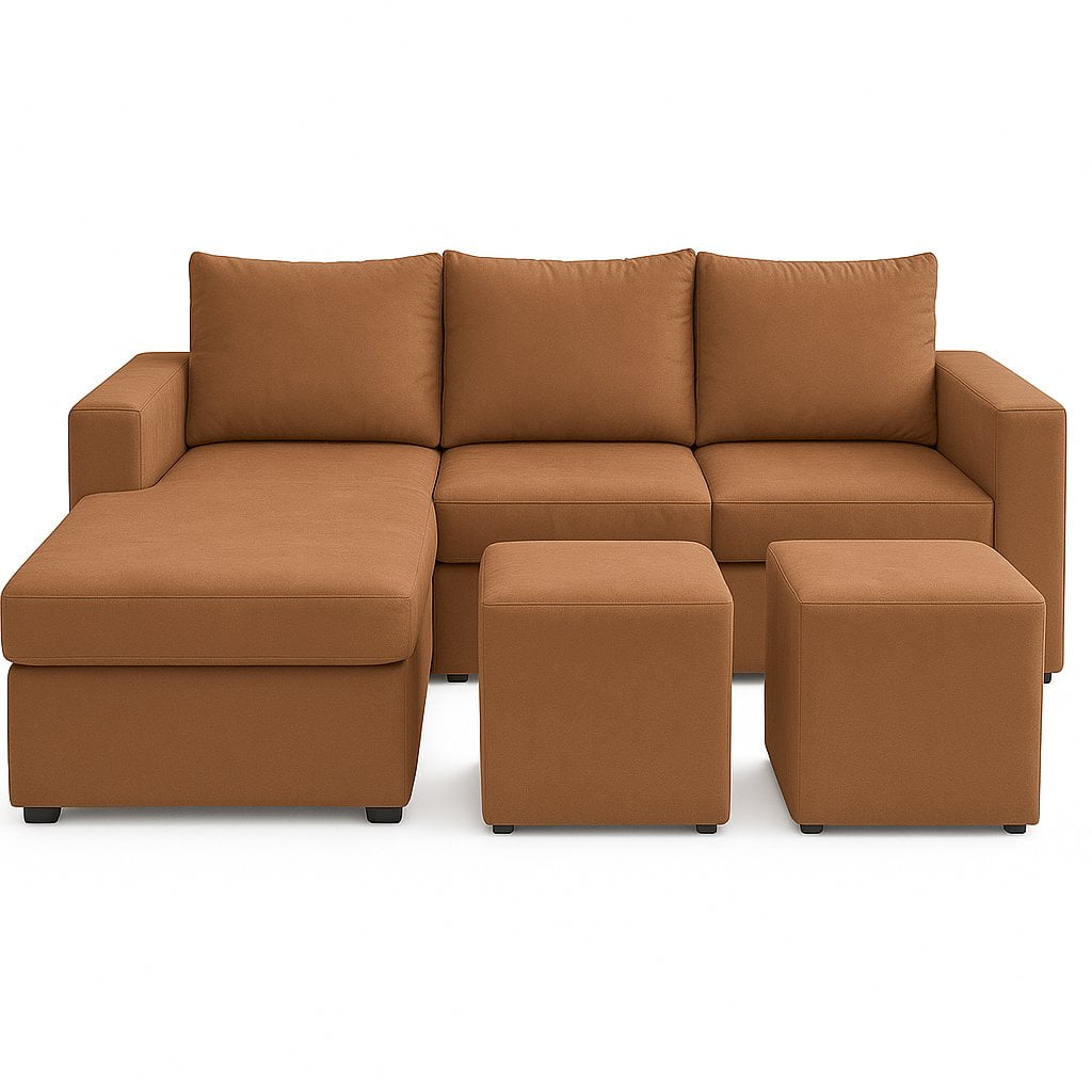 Ethan Desing - Sofa Seccional 3c Lusso Cafe Chaise Lounge Ambos Lados