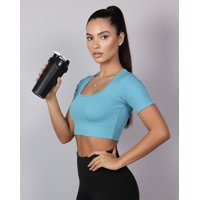 Flix Spa - Top Camiseta Deportiva Mujer Manga Corta Acanalado