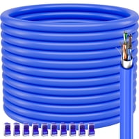 Cable Ethernet Soibke Cat 6 Para Exteriores, 200 Pies, Resistente Al Agua, Azul