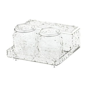 Genérico - Soporte Para Cepillo De Dientes Y Taza, Organizador De Encimera De Baño, Tazas Para Enjuague Bucal, Decoración Transparente