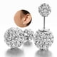 thumbnail image 1 of Pendientes de plata de ley con cristales brillantes y brillantes, con doble cara en la parte delantera y trasera., 1 of 7