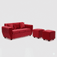 thumbnail image 2 of Living Kansas 3 cuerpos + 2 Pouf Felpa Burdeo, 2 of 5