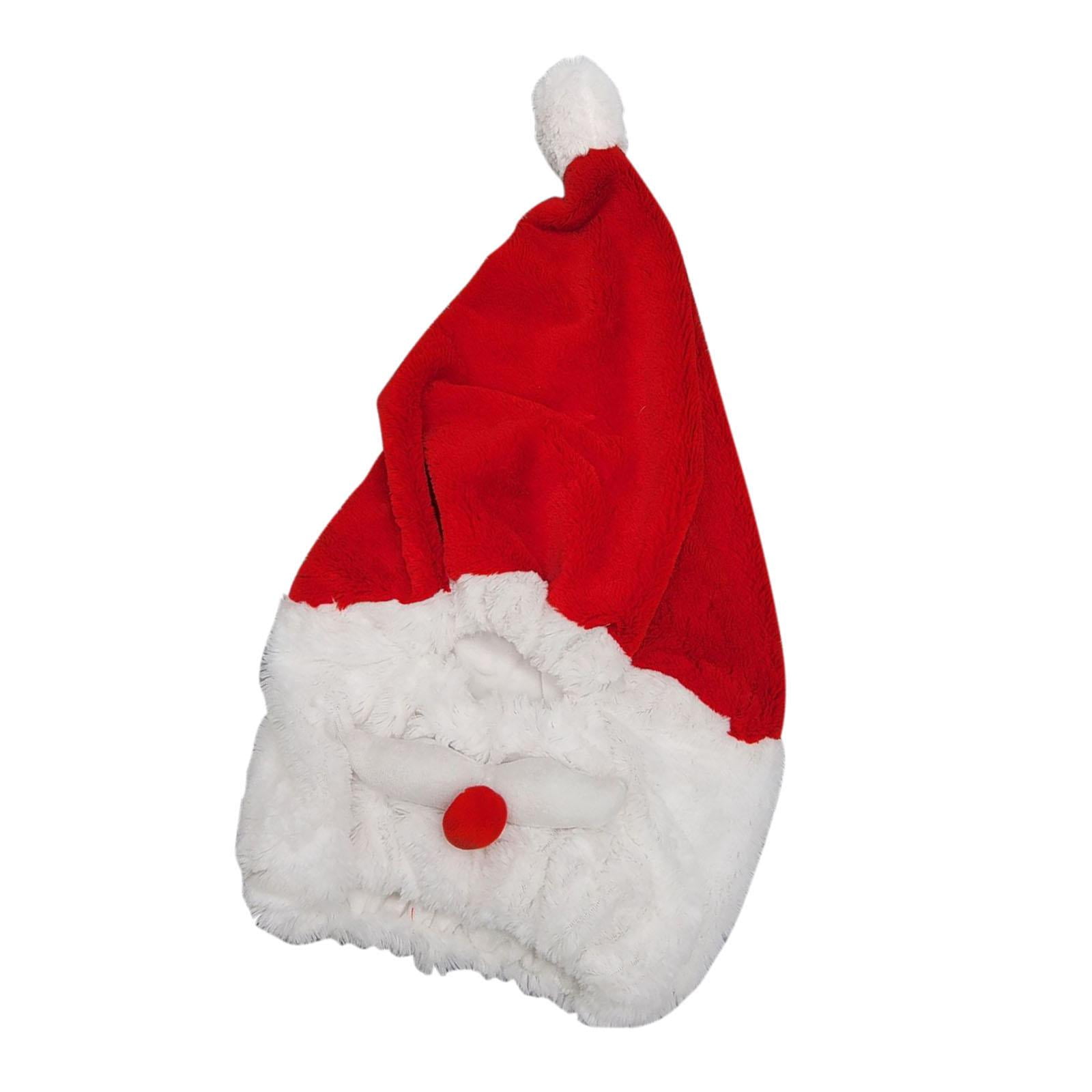 Magideal - Funda Navideña Para Casco De Motocicleta, Sombrero De Papá Noel, Cara Completa, Divertido Casco De Felpa, Decoración De Navidad, Accesorios De Esquí