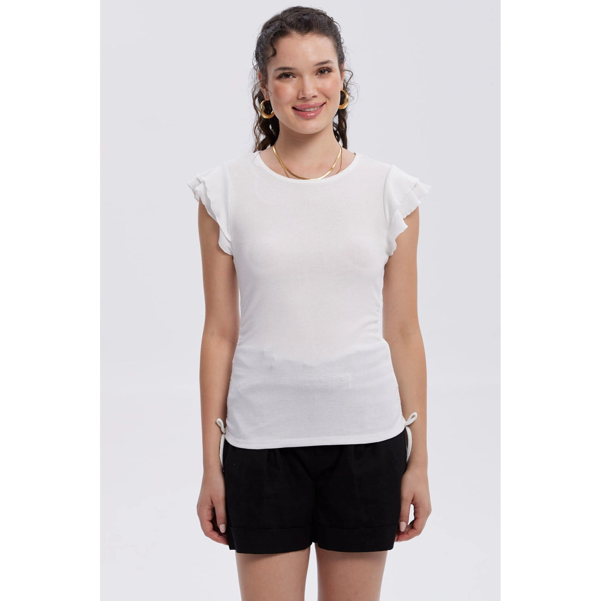 Fashionspark - Polera Mujer Manga Vuelos Arena