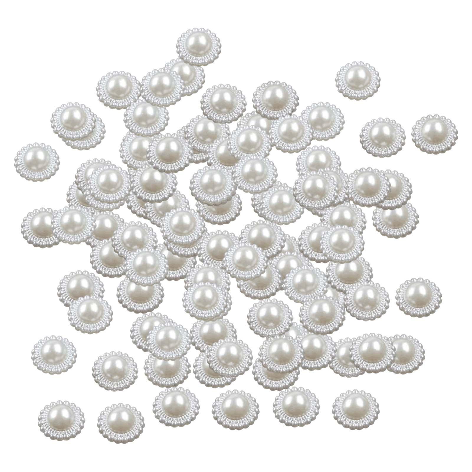 Bothyi - Botones De Perlas Rhinestone Flatback Cabochon Diy Craft Para Vestido De Boda 12 Mm