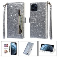 Foxdock - Funda Para Elegante Funda Iphone 11 Pro Glitter Con Cremallera-Ideal Para El Uso Diario